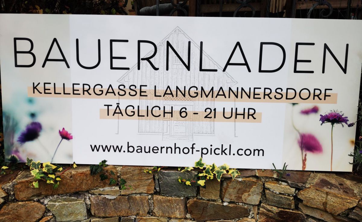 Schild von Bauernladen