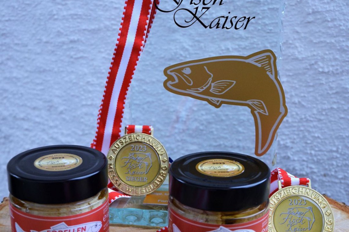 Hofbauer Waldviertler Fische, Produkte im Glas mit Medaille