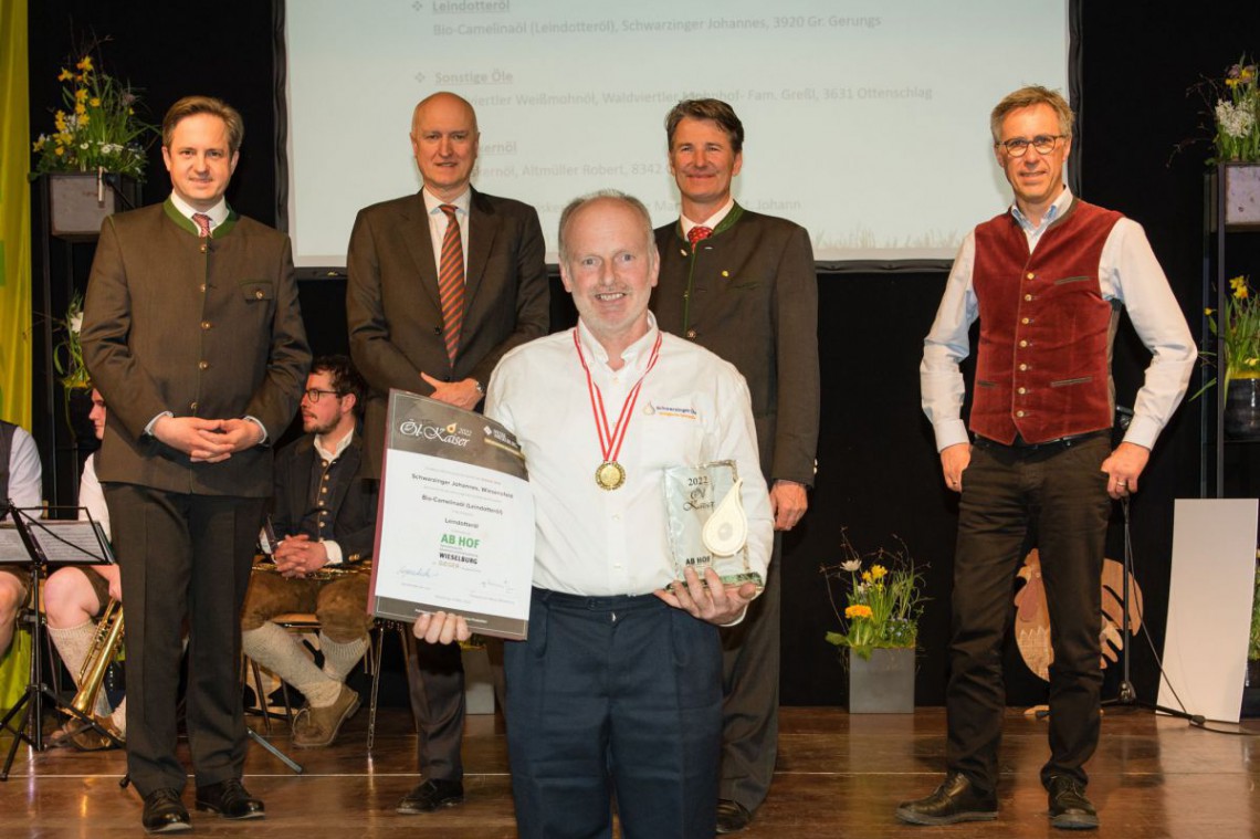 Schwarzinger Öle, Herr Schwarzinger bei der Siegerehrung zum Ölkaiser in Wieselburg