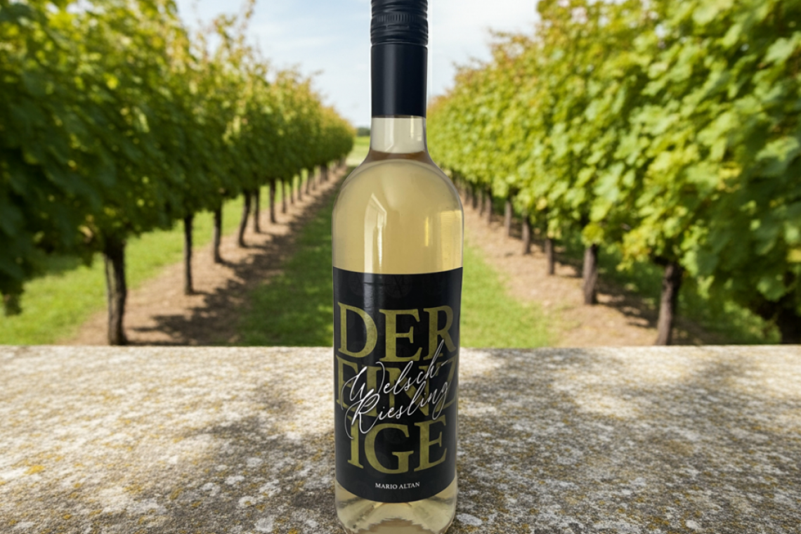 Weißwein im Weingarten