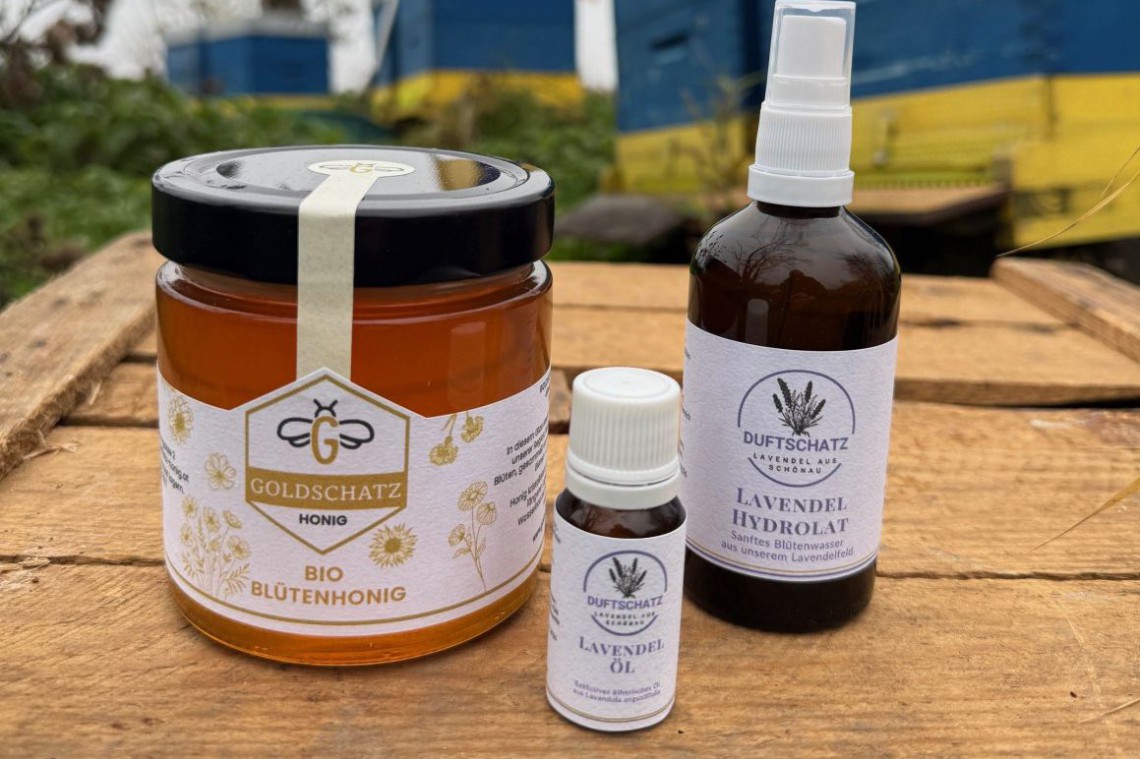 Honig und Lavendelprodukte