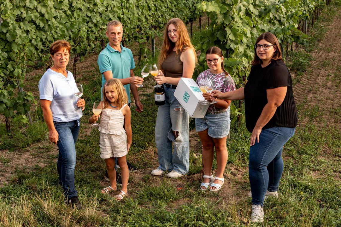 Familie Berger im Weingarten, Familienfoto