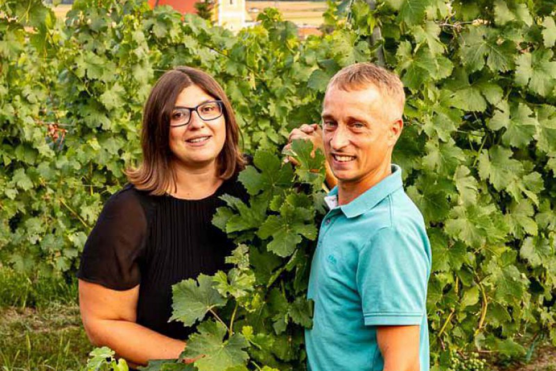 Familie BErger im Weingarten 