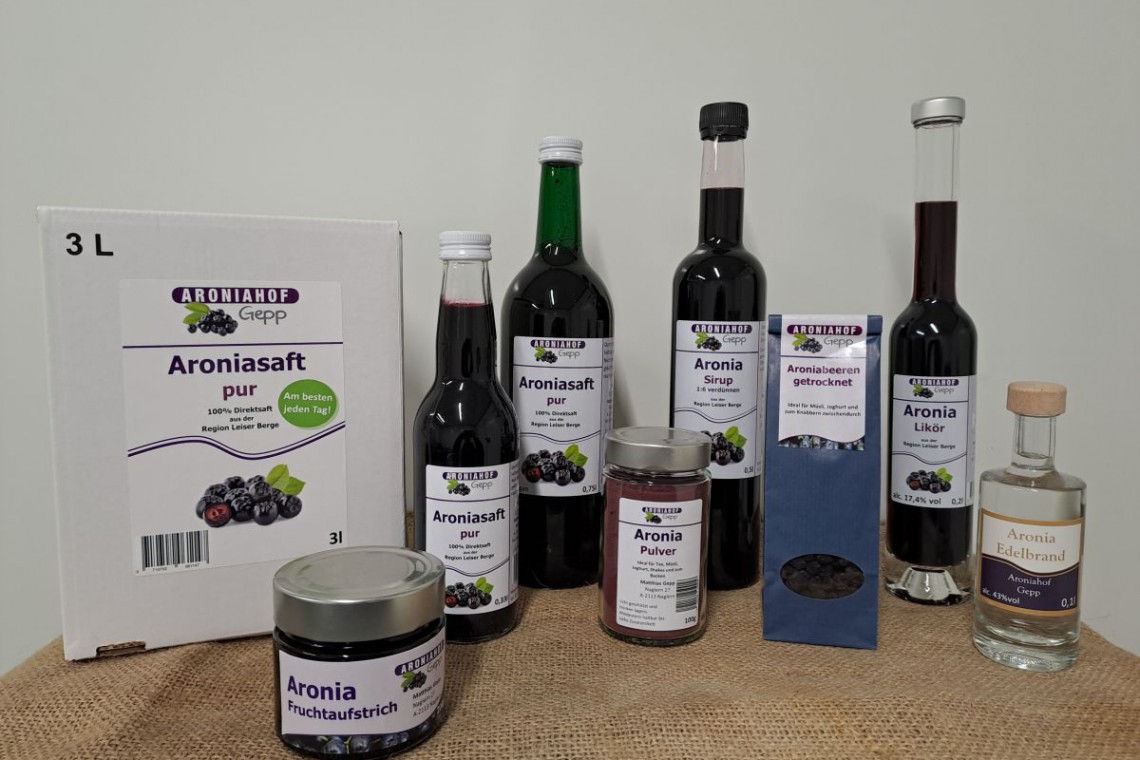 Produkte vom Aroniahof Gepp