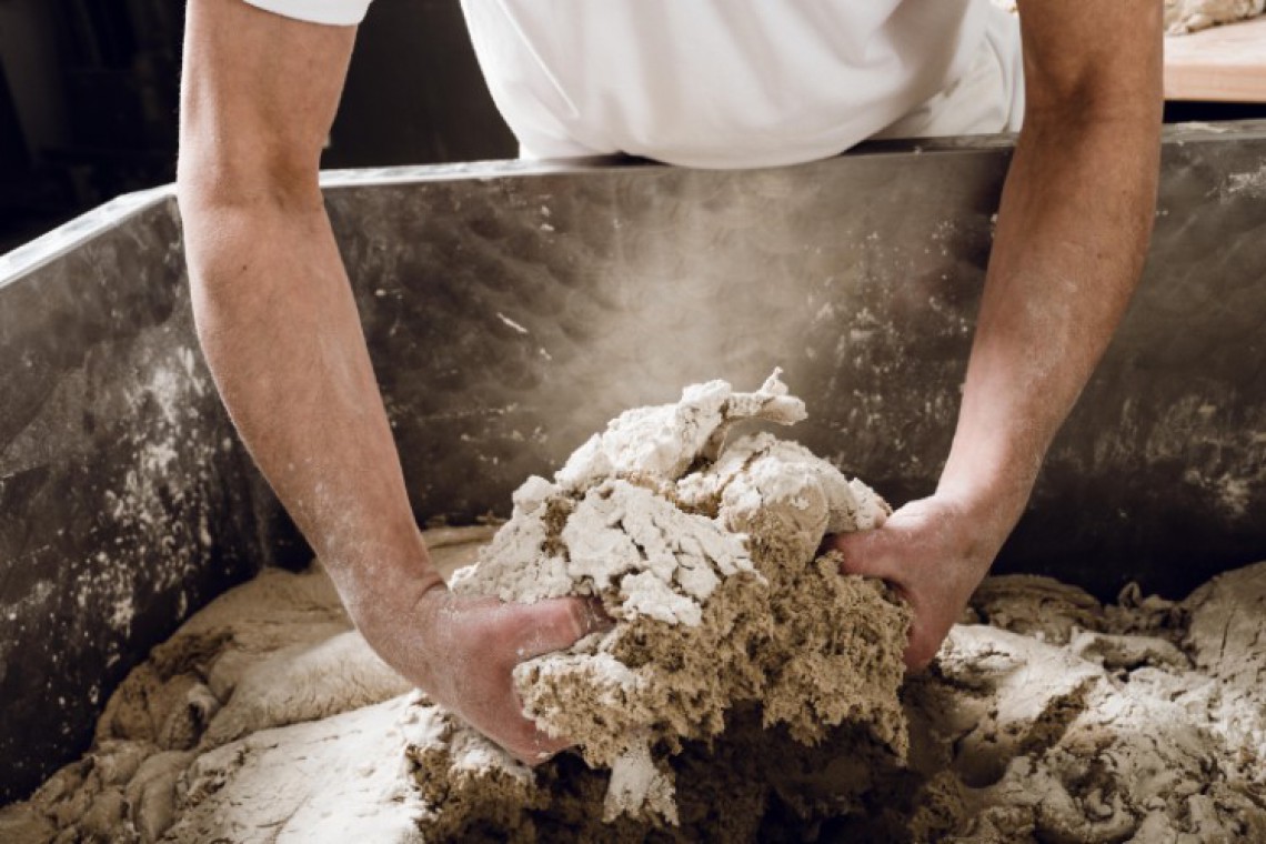 Geier. die Bäckerei bei der Arbeit