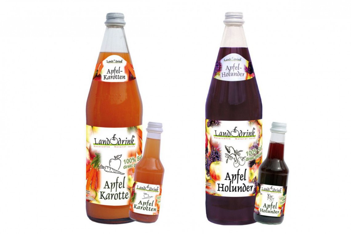 Krenn Apfel Karottensaft und Apfel Holundersaft