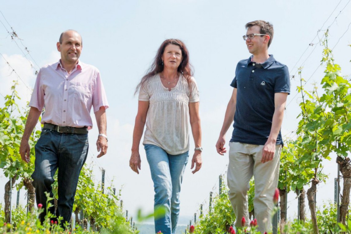 Weingut Brindlmayer Familie im Weingarten