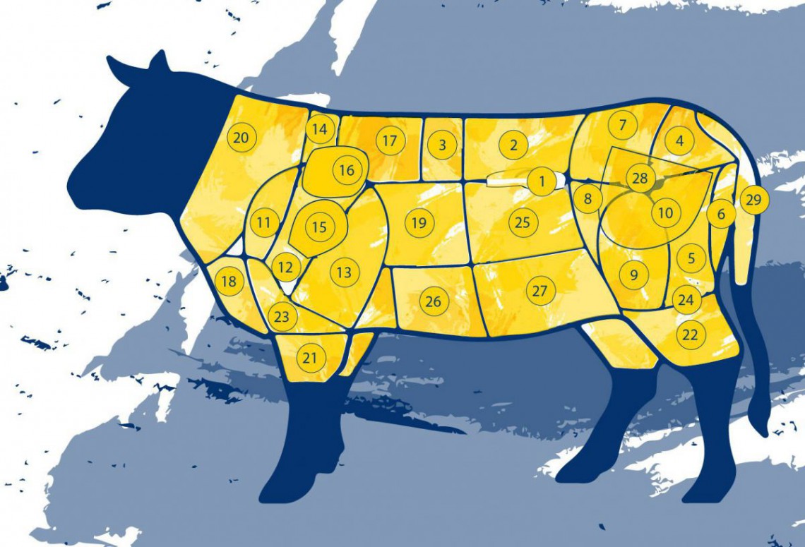 Fleischaufteilung vom Rind