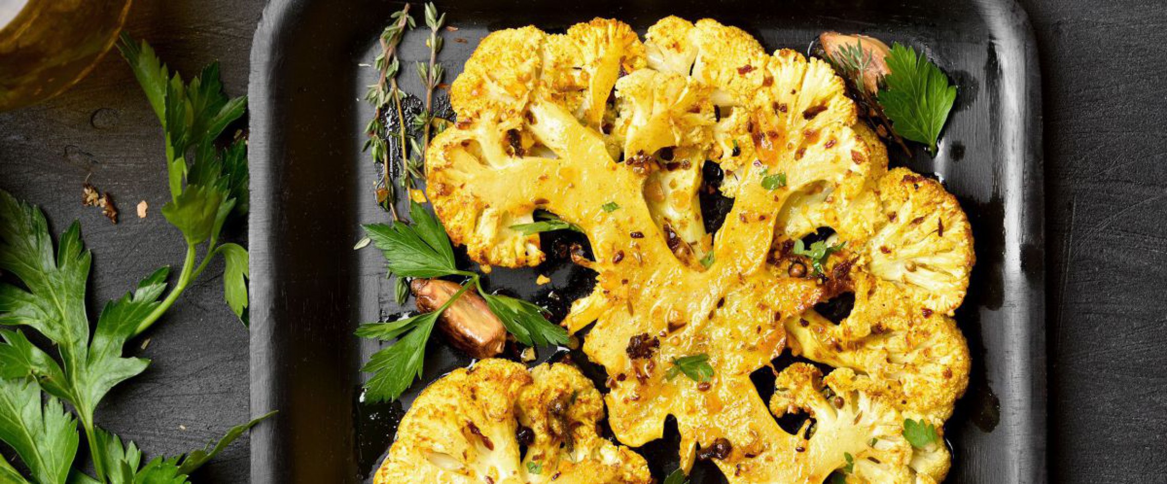 Karfiol leicht angebraten in einer Pfanne