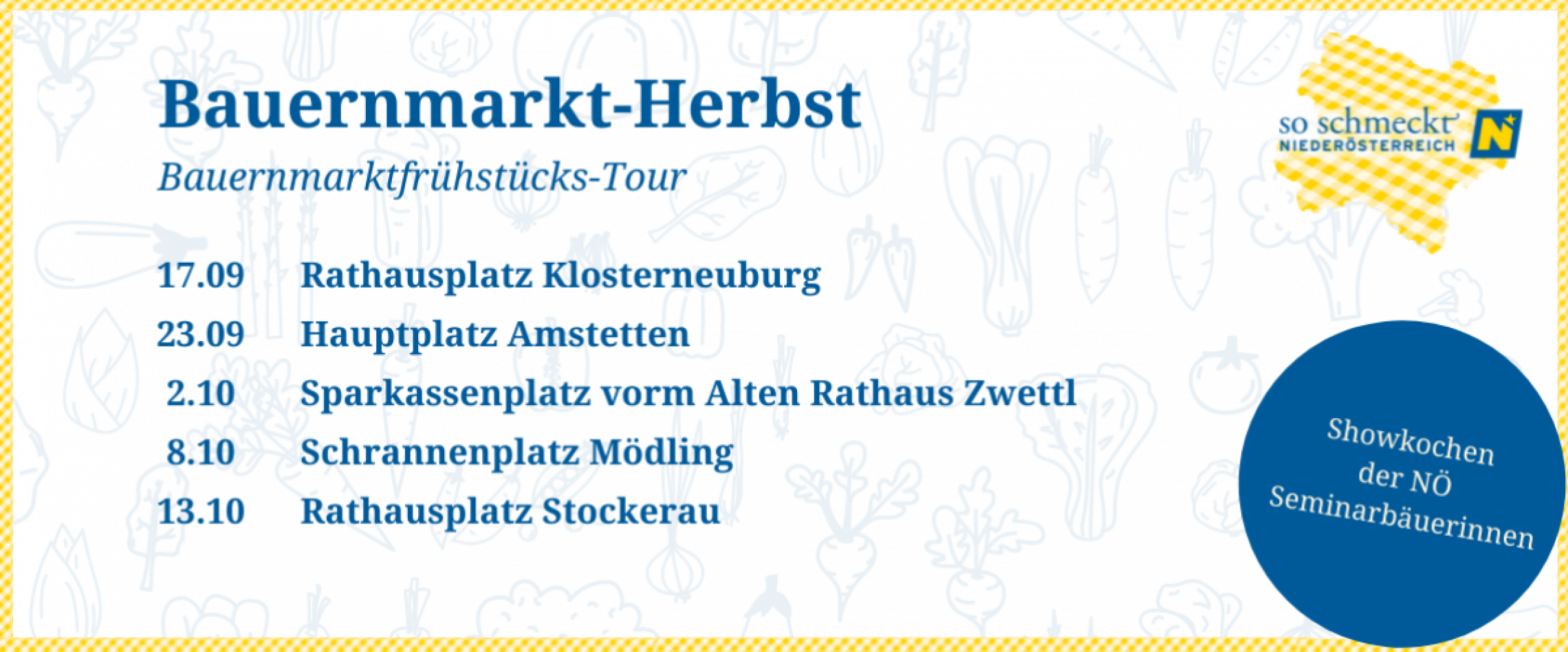 Hier lesen Sie die Termine für die Bauernmarkt-Frühstückstour