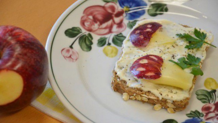 Kunstvolles Jausenbrot Pilze